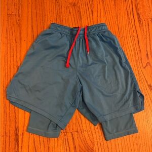 Umbro Blue Shorts with Red Accents